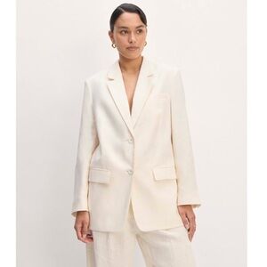 New Everlane The Oversized Linen Blazer in‎ Bone 14